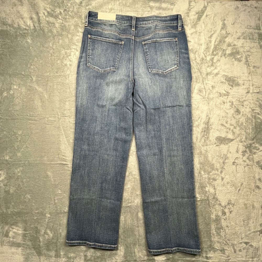 Chico's High Rise Straight Leg Crop Jeans Women Blue Stretch Denim 10R NWT - Picture 2 of 13